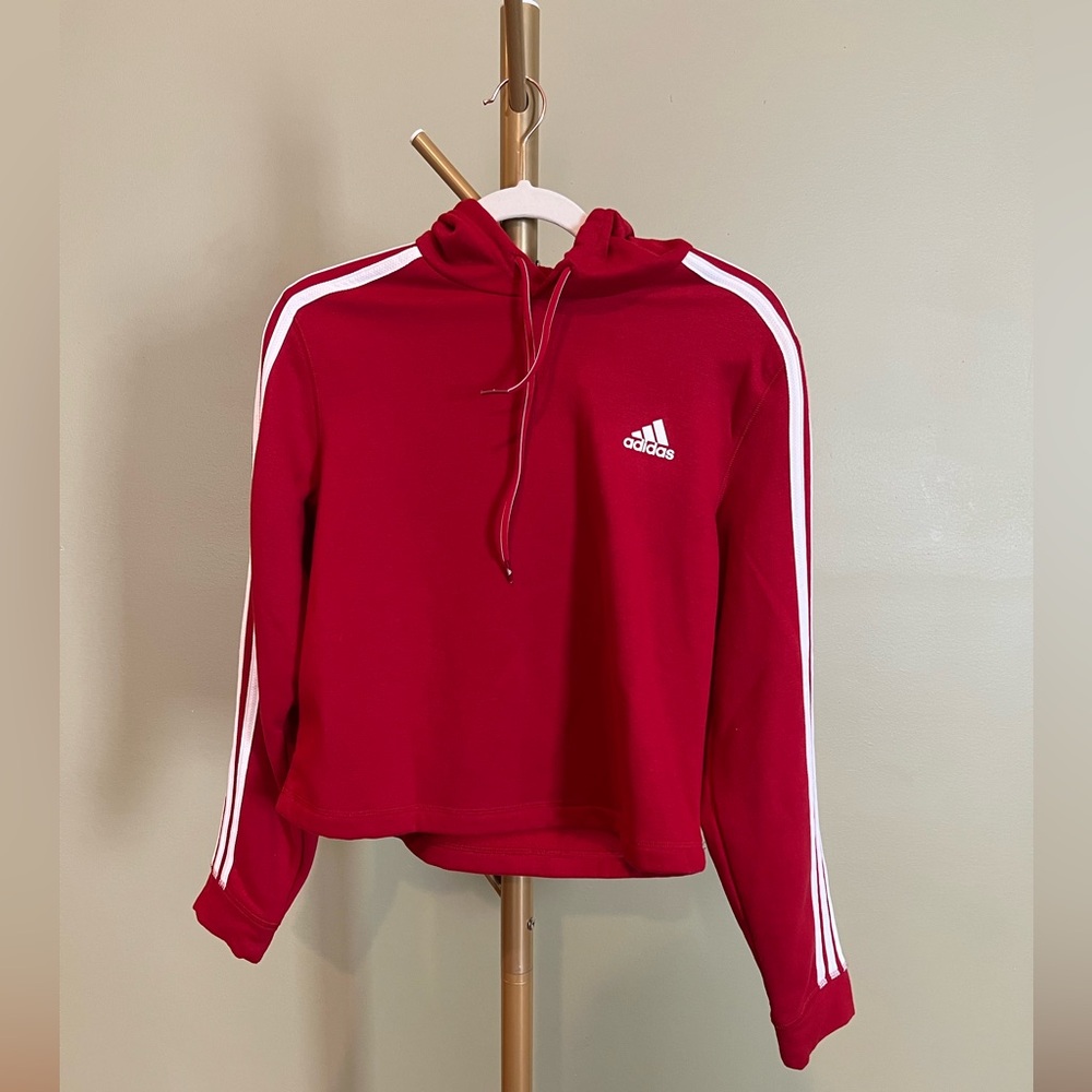 Adidas Scarlet Hoodie with White Accents